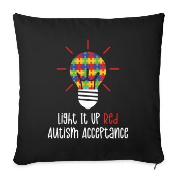 Autism Awareness Day Autistic Gift - Sofa pillowcase 17,3'' x 17,3'' (45 x 45 cm) - black - Front