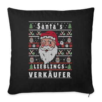 Noël moche LE VENDEUR PRÉFÉRÉ DU PÈRE NOËL - Housse de coussin décorative 45 x 45 cm - noir - Devant