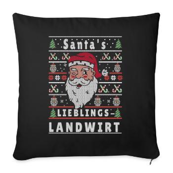 Noël moche LE FERMIER PRÉFÉRÉ DU PÈRE NOËL - Housse de coussin décorative 45 x 45 cm - noir - Devant