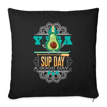 SUP paddleboarding Stand Up Paddle Avocado Yoga - Sofa pillowcase 17,3'' x 17,3'' (45 x 45 cm) - black - Front