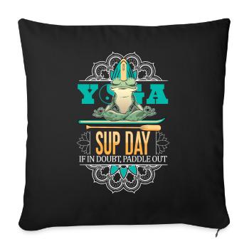 SUP paddleboarding Stand Up Paddle Frog on - Sofa pillowcase 17,3'' x 17,3'' (45 x 45 cm) - black - Front