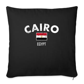 Cairo Vintage Ägypten Ägyptische Flagge Ägypter - Sofakissenbezug 45 x 45 cm - Schwarz - Vorne