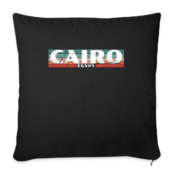 Cairo Vintage Retro Egypt Ägypten Ägyptische - Sofakissenbezug 45 x 45 cm - Schwarz - Vorne