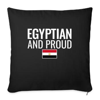 Egyptian And Proud Egyptian Flag - Sofa pillowcase 17,3'' x 17,3'' (45 x 45 cm) - black - Front