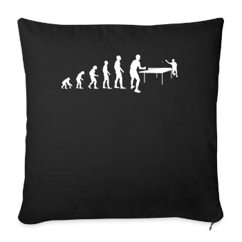 Cadeau de joueur de tennis de table Evolution - Housse de coussin décorative 45 x 45 cm - noir - Devant