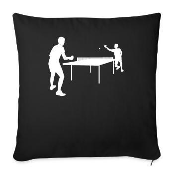 Tennis de table Duo Match excitation cadeau - Housse de coussin décorative 45 x 45 cm - noir - Devant