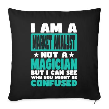 Analyste de marché - Housse de coussin décorative 45 x 45 cm - noir - Devant