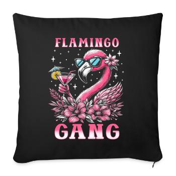 Flamingo Gang - Sofa pillowcase 17,3'' x 17,3'' (45 x 45 cm) - black - Front