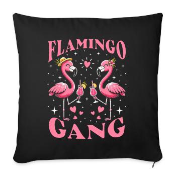 Flamingo Gang - Sofa pillowcase 17,3'' x 17,3'' (45 x 45 cm) - black - Front