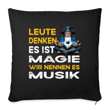 Gens Pensant Magie Musique Dj Musicien Ingénieur du son - Housse de coussin décorative 45 x 45 cm - noir - Devant