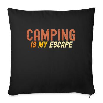 Camping Is My Escape - Sofa pillowcase 17,3'' x 17,3'' (45 x 45 cm) - black - Front