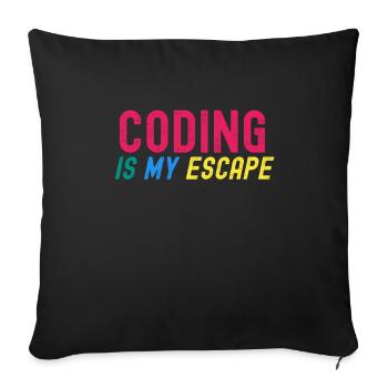 Le codage est mon échappatoire - Housse de coussin décorative 45 x 45 cm - noir - Devant