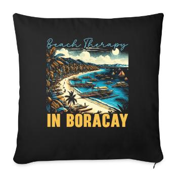 Boracay Philippines Vacances d’été Boaracay Beach - Housse de coussin décorative 45 x 45 cm - noir - Devant