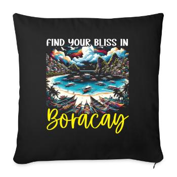 Boracay Philippines Vacances d’été Boaracay Beach - Housse de coussin décorative 45 x 45 cm - noir - Devant