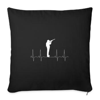 Heartbeat Hunter Heartbeat Hunting Hunter Hobby Sports - Sofa pillowcase 17,3'' x 17,3'' (45 x 45 cm) - black - Front