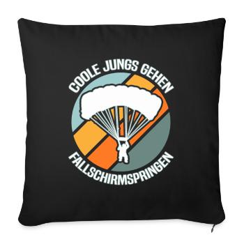 Skydiving Skydiver - Sofa pillowcase 17,3'' x 17,3'' (45 x 45 cm) - black - Front