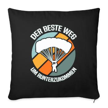Skydiving Skydiver - Sofa pillowcase 17,3'' x 17,3'' (45 x 45 cm) - black - Front