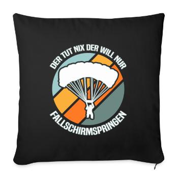 Skydiving Skydiver - Sofa pillowcase 17,3'' x 17,3'' (45 x 45 cm) - black - Front