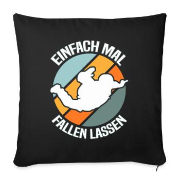 Skydiving Skydiver - Sofa pillowcase 17,3'' x 17,3'' (45 x 45 cm) - black - Front