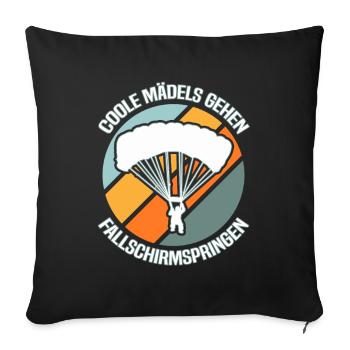 Skydiving Skydiver - Sofa pillowcase 17,3'' x 17,3'' (45 x 45 cm) - black - Front