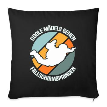 Skydiving Skydiver - Sofa pillowcase 17,3'' x 17,3'' (45 x 45 cm) - black - Front