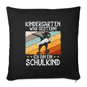 Je suis un écolier Elias Inscription - Housse de coussin décorative 45 x 45 cm - noir - Devant