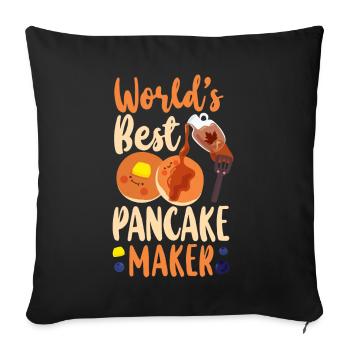 Pancake Lover Kids World's Best - Sofa pillowcase 17,3'' x 17,3'' (45 x 45 cm) - black - Front