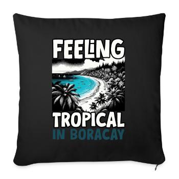 Boracay Philippines Vacances d’été Boaracay Beach - Housse de coussin décorative 45 x 45 cm - noir - Devant
