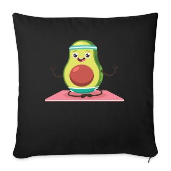 Avocado Guacamole Vegan Gift - Sofa pillowcase 17,3'' x 17,3'' (45 x 45 cm) - black - Front