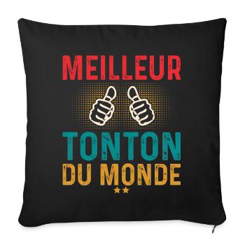 Meilleur Tonton cadeau anniversaire tonton - Housse de coussin décorative 45 x 45 cm - noir - Devant