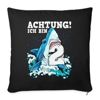 Requin du 2e anniversaire - Housse de coussin décorative 45 x 45 cm - noir - Devant