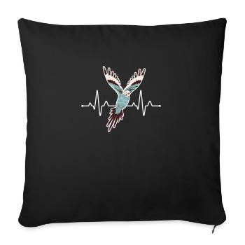 Perruche oiseau animal de compagnie perruche cadeau - Housse de coussin décorative 45 x 45 cm - noir - Devant