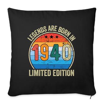 Les légendes sont nées en 1940 édition limitée - Housse de coussin décorative 45 x 45 cm - noir - Devant
