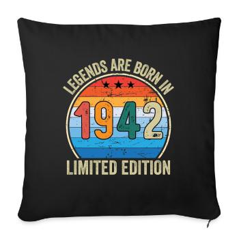 Les légendes sont nées en 1942 Édition limitée - Housse de coussin décorative 45 x 45 cm - noir - Devant