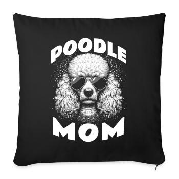 Maman caniche - Housse de coussin décorative 45 x 45 cm - noir - Devant