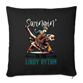Danseur de Lindy Hop Danse Swing Danse - Housse de coussin décorative 45 x 45 cm - noir - Devant