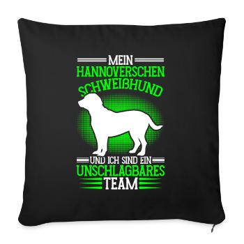 Le Sweathound hanovrien est imbattable - Housse de coussin décorative 45 x 45 cm - noir - Devant