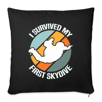 Skydiving Skydiver - Sofa pillowcase 17,3'' x 17,3'' (45 x 45 cm) - black - Front
