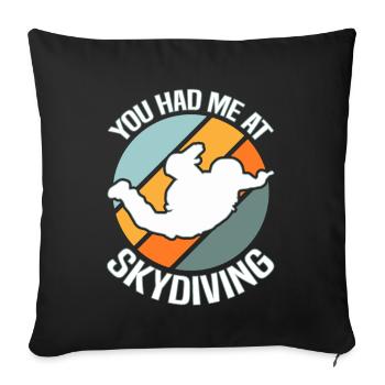 Skydiving Skydiver - Sofa pillowcase 17,3'' x 17,3'' (45 x 45 cm) - black - Front