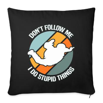 Skydiving Skydiver - Sofa pillowcase 17,3'' x 17,3'' (45 x 45 cm) - black - Front
