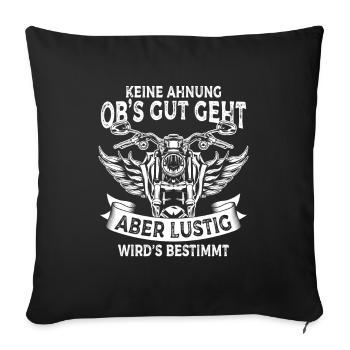 I don't know if it's going to go well but it's going to be a motorcycle - Sofa pillowcase 17,3'' x 17,3'' (45 x 45 cm) - black - Front