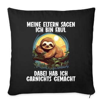 Mes parents disent tous que je suis paresseux - Housse de coussin décorative 45 x 45 cm - noir - Devant