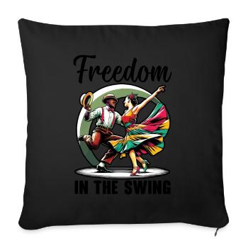 Danseur de Lindy Hop Danse Swing Danse - Housse de coussin décorative 45 x 45 cm - noir - Devant