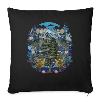 Flora Botanik Natur Wildnis Wald Frühling Klima - Sofakissenbezug 45 x 45 cm - Schwarz - Vorne
