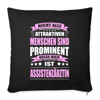 Assistenzärztin Ärztin Abschluss Arzt - Sofakissenbezug 45 x 45 cm - Schwarz - Vorne