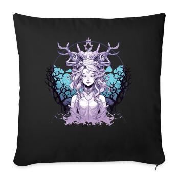 Mystical Woman Empress Nature Trees - Sofakissenbezug 45 x 45 cm - Schwarz - Vorne