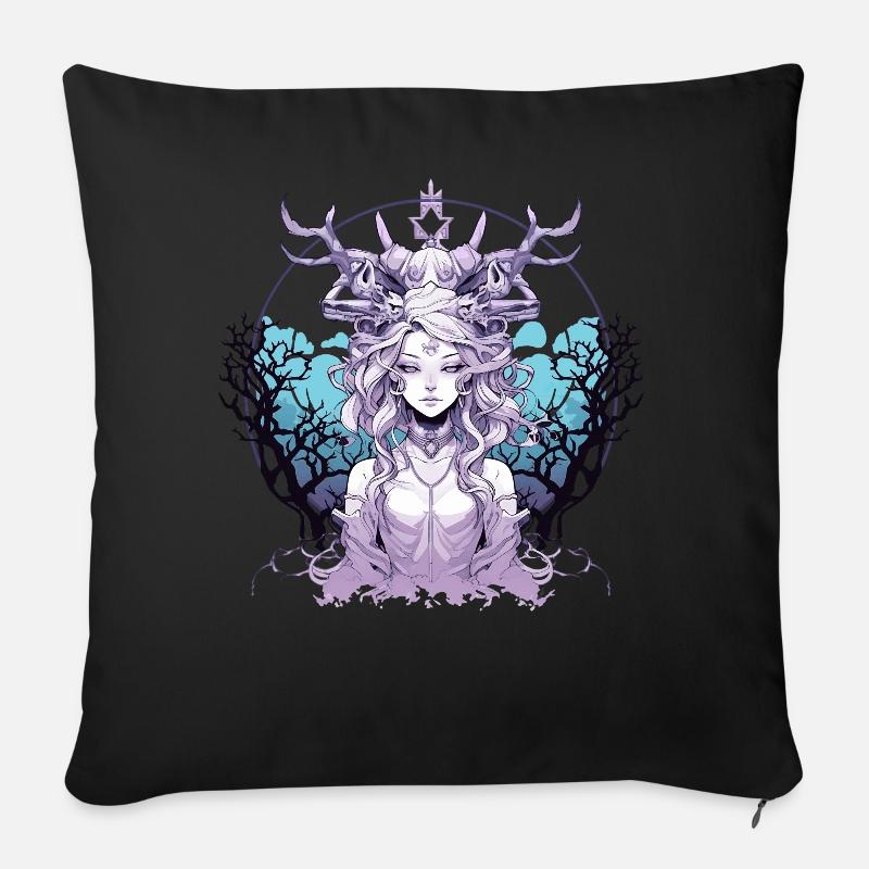 Mystical Woman Empress Nature Trees - Sofakissenbezug 45 x 45 cm - Schwarz