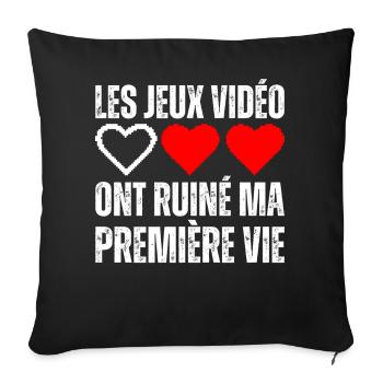 Les Jeux Vidéos Ont Ruiné Ma Vie Gamer Geek Gaming - Housse de coussin décorative 45 x 45 cm - noir - Devant