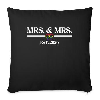 Gay Pride 2026 Mariage Mariage gay - Housse de coussin décorative 45 x 45 cm - noir - Devant