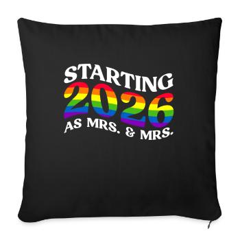 Gay Pride 2026 Mariage Mariage gay - Housse de coussin décorative 45 x 45 cm - noir - Devant